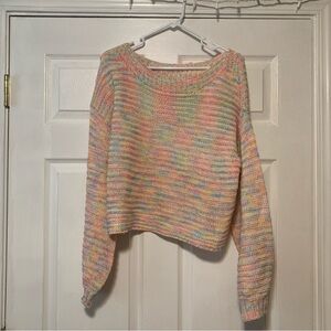 Sherbet colored crop sweater